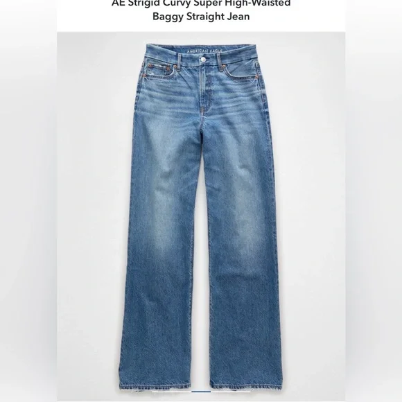 American Eagle Strigid Curvy Super High-Waisted
Baggy Straight Jean - Picture 8 of 8